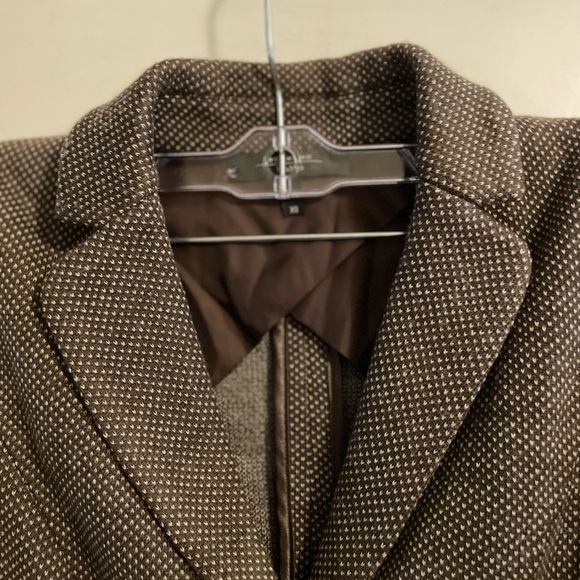Max Mara Weekend Wool Blend Mixed Brown White Pattern Blazer Size Extra Small - Picture 4 of 13